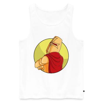 Stubborn Crusader - Men's Premium Organic Tank Top - white - Front - AI Model Male 178 light (178cm)