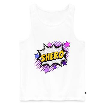 Shero - die Heldin - Männer Premium Bio Tank Top - Weiß - Vorne - AI Model Male 178 light (178cm)