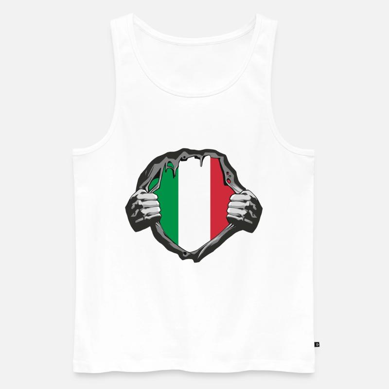 Italien Brust Design - Männer Premium Bio Tank Top - Weiß