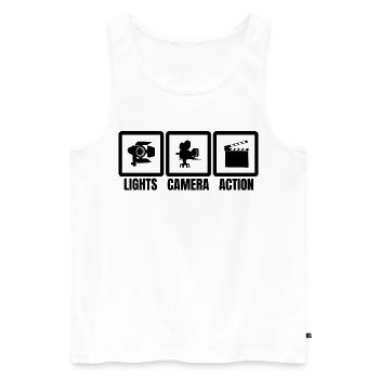 Regisseur - Männer Premium Bio Tank Top - Weiß - Vorne - AI Model Male 178 light (178cm)