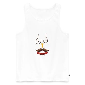 Der Wurstbiermann - Männer Premium Bio Tank Top - Weiß - Vorne - Michal (187cm)
