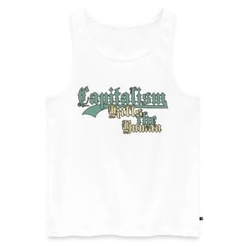 Capitalism Kills the Human - Men's Premium Organic Tank Top - white - Front - AI Model Male 178 light (178cm)