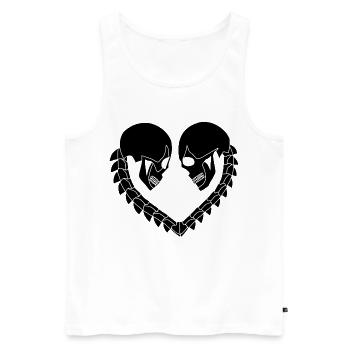 Heart of black skulls - Men's Premium Organic Tank Top - white - Front - AI Model Male 178 light (178cm)