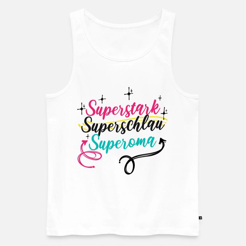 Oma Großmutter Superoma Alte Frau Spruch - Männer Premium Bio Tank Top - Weiß