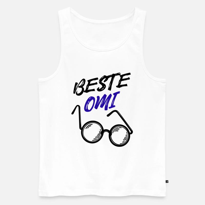 Oma Großmutter Beste Omi Brille Statement - Männer Premium Bio Tank Top - Weiß