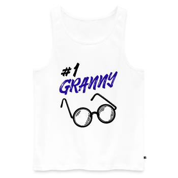 Omi Brille Statement Oma Beste Großmutter - Männer Premium Bio Tank Top - Weiß - Vorne - AI Model Male 178 light (178cm)