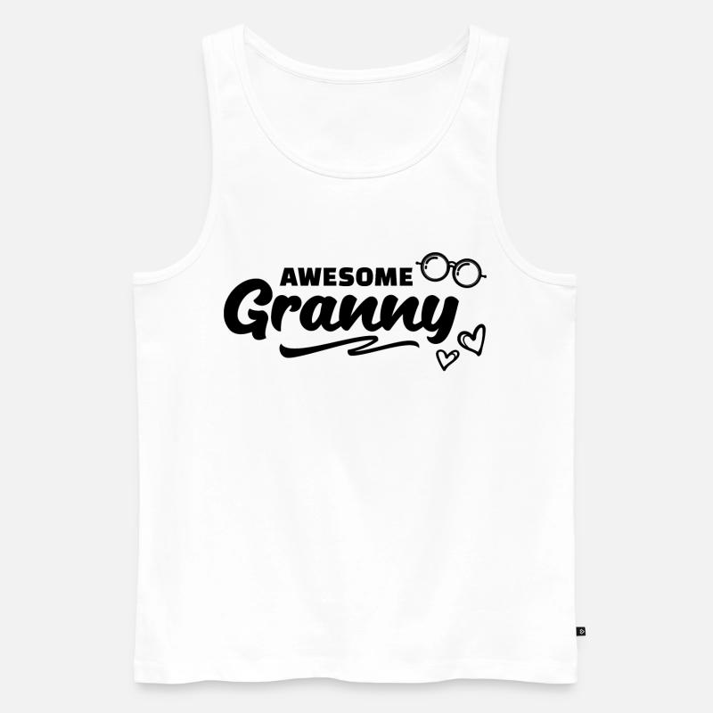 Brille Oma Großmutter Statement Alles Gute - Männer Premium Bio Tank Top - Weiß