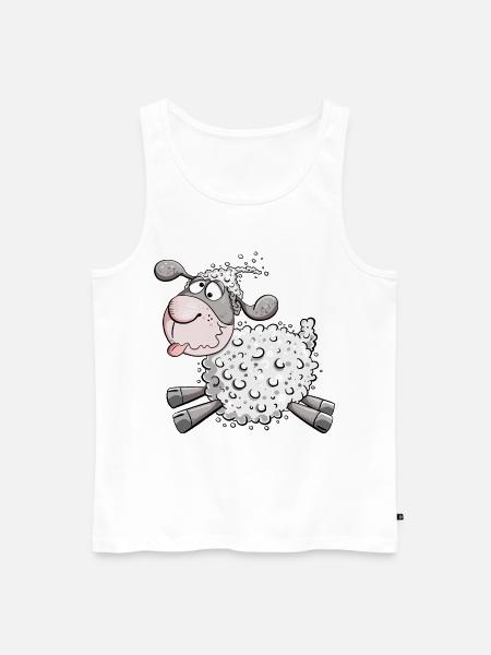 Betreurde schapen I Grappige schapen Ik fun - Mannen Premium Bio Tanktop - wit
