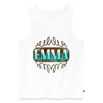 Name Day Gifts Daughter Emma - Men's Premium Organic Tank Top - white - Front - AI Model Male 178 light (178cm)
