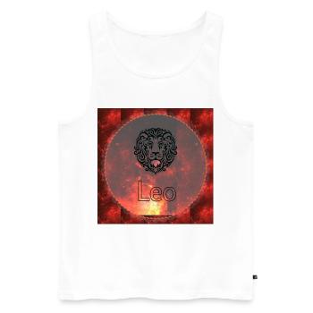 leo - Men's Premium Organic Tank Top - white - Front - Michal (187cm)