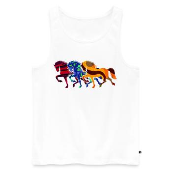 Cool Gallop Chevaux Islandais Cheval Amour Chevaux - Débardeur bio Premium Homme - blanc - Devant - Michal (187cm)