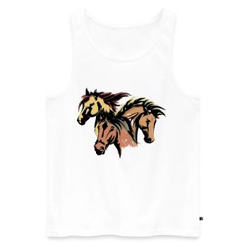 Chevaux Étalon Islandais Chevaux Cheval Amour Islandens - Débardeur bio Premium Homme - blanc - Devant - AI Model Male 178 light (178cm)