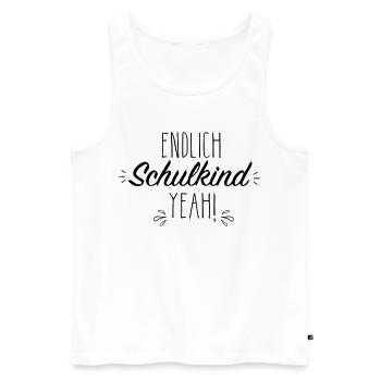 Endlich Schulkind yeah - Männer Premium Bio Tank Top - Weiß - Vorne - AI Model Male 178 light (178cm)