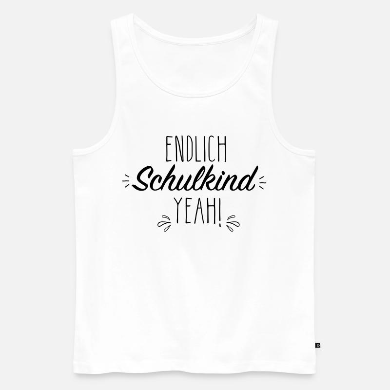 Endlich Schulkind yeah - Männer Premium Bio Tank Top - Weiß