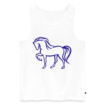 Cool Pferde Islandpferde Stute Pferdeliebe - Männer Premium Bio Tank Top - Weiß - Vorne - Michal (187cm)