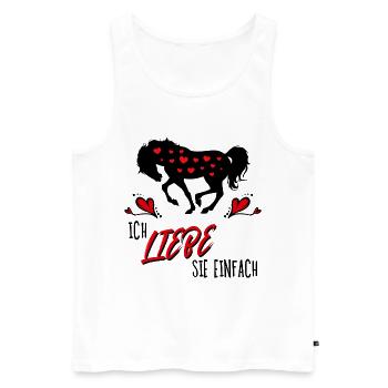 Pferde Herz Statement Isländer Islandpferde - Männer Premium Bio Tank Top - Weiß - Vorne - Michal (187cm)