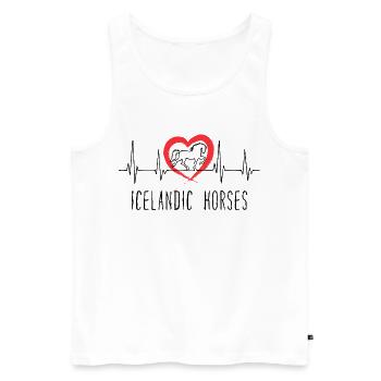 Islandpferde Statement Herz Pferde Pferdeliebe - Männer Premium Bio Tank Top - Weiß - Vorne - AI Model Male 178 light (178cm)
