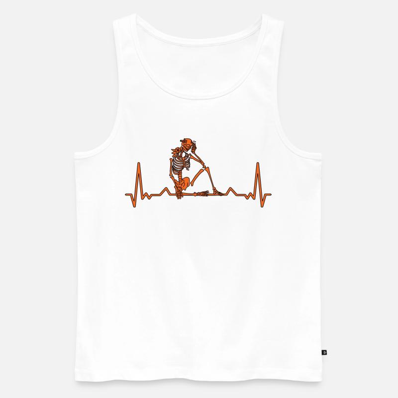 Herzfrequenz vom Skelett - Männer Premium Bio Tank Top - Weiß