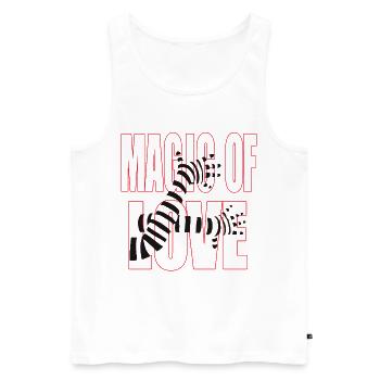 Magic of Love – Bold Romantic Statement Design - Männer Premium Bio Tank Top - Weiß - Vorne - Michal (187cm)