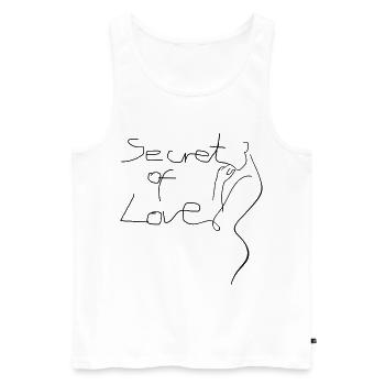 Secret of Love – Minimal Line Art Couple Design - Männer Premium Bio Tank Top - Weiß - Vorne - Michal (187cm)