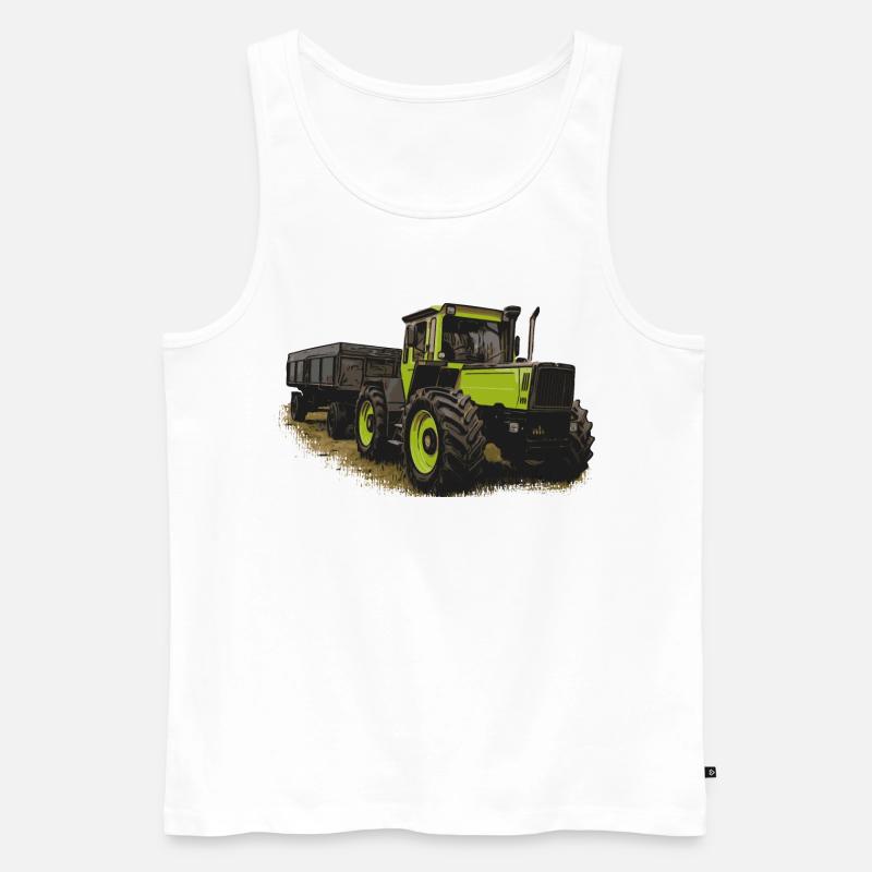 MB trac 1600 turbo mit Anhänger - Männer Premium Bio Tank Top - Weiß