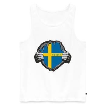 Sweden flags design - Men's Premium Organic Tank Top - white - Front - Michal (187cm)