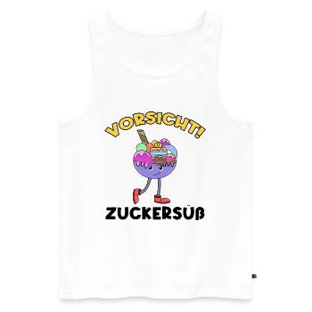 Süßigkeiten Naschen Nachspeise Statement Eis - Männer Premium Bio Tank Top - Weiß - Vorne - AI Model Male 178 light (178cm)