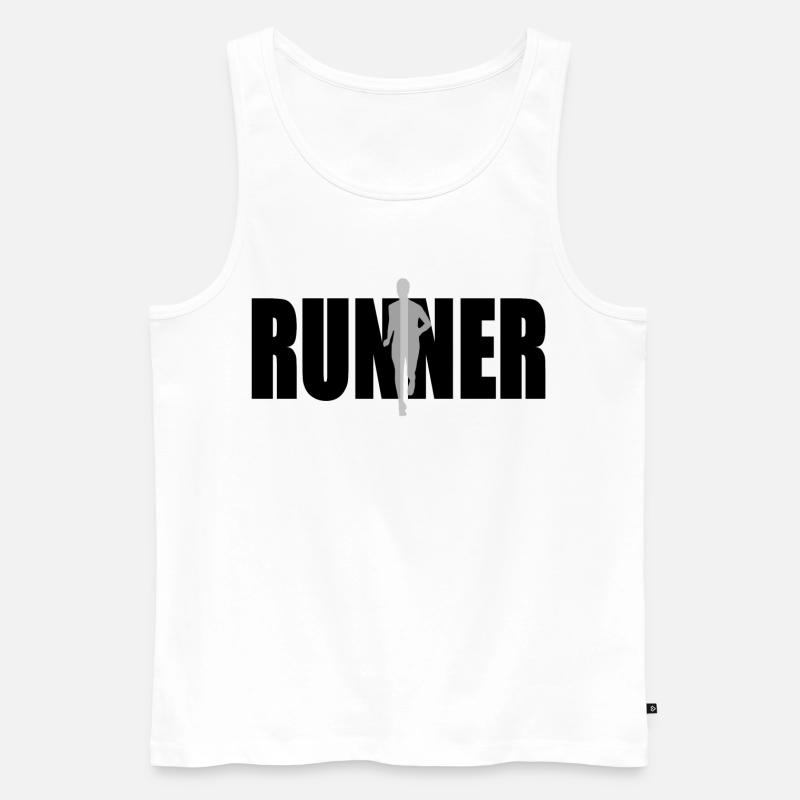 Runner - Männer Premium Bio Tank Top - Weiß