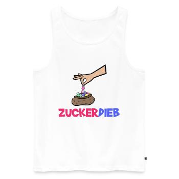 Bonbon Statement Süßigkeiten Naschkatzen - Männer Premium Bio Tank Top - Weiß - Vorne - AI Model Male 178 light (178cm)