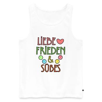 Nachspeise Herz Bonbon Süßigkeiten Statement - Männer Premium Bio Tank Top - Weiß - Vorne - AI Model Male 178 light (178cm)