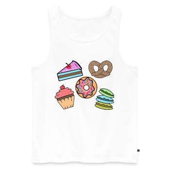 Süßigkeiten Naschen Cupcake Donut Torte Backen - Männer Premium Bio Tank Top - Weiß - Vorne - Michal (187cm)