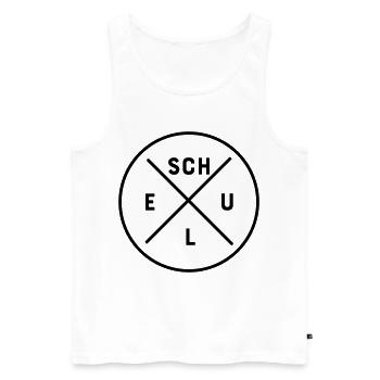 Schule - Männer Premium Bio Tank Top - Weiß - Vorne - Michal (187cm)
