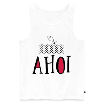 Ahoi - Männer Premium Bio Tank Top - Weiß - Vorne - Michal (187cm)