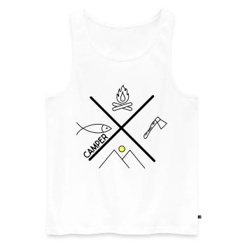 Design amusant pour les campeurs - Débardeur bio Premium Homme - blanc - Devant - AI Model Male 178 light (178cm)