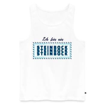 Tierkreiszeichen Steinbock Statement Horoskop - Männer Premium Bio Tank Top - Weiß - Vorne - Michal (187cm)