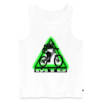 MTB Bike - Men's Premium Organic Tank Top - white - Front - Michal (187cm)