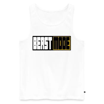 Modes Bête – Typographie en blocs gras - Débardeur bio Premium Homme - blanc - Devant - Michal (187cm)