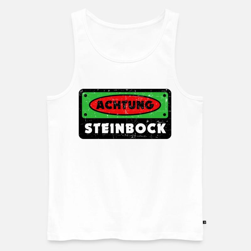 Steinbock Astrologie Tierkreis Statement Gezeiten - Männer Premium Bio Tank Top - Weiß
