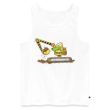 Bagger Mit Krokodil Baustelle Baggerfahrer Jungen - Männer Premium Bio Tank Top - Weiß - Vorne - AI Model Male 178 light (178cm)
