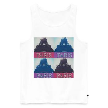 paris eiffel - Männer Premium Bio Tank Top - Weiß - Vorne - AI Model Male 178 light (178cm)