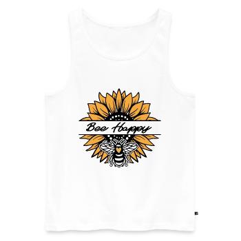 Sunflower - Bee happy - Men's Premium Organic Tank Top - white - Front - AI Model Male 178 light (178cm)
