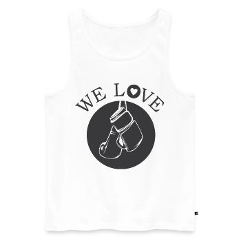 Nous aimons la boxe symbole amour passion boxeur - Débardeur bio Premium Homme - blanc - Devant - Michal (187cm)