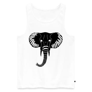 Black elephant head - Men's Premium Organic Tank Top - white - Front - AI Model Male 178 light (178cm)