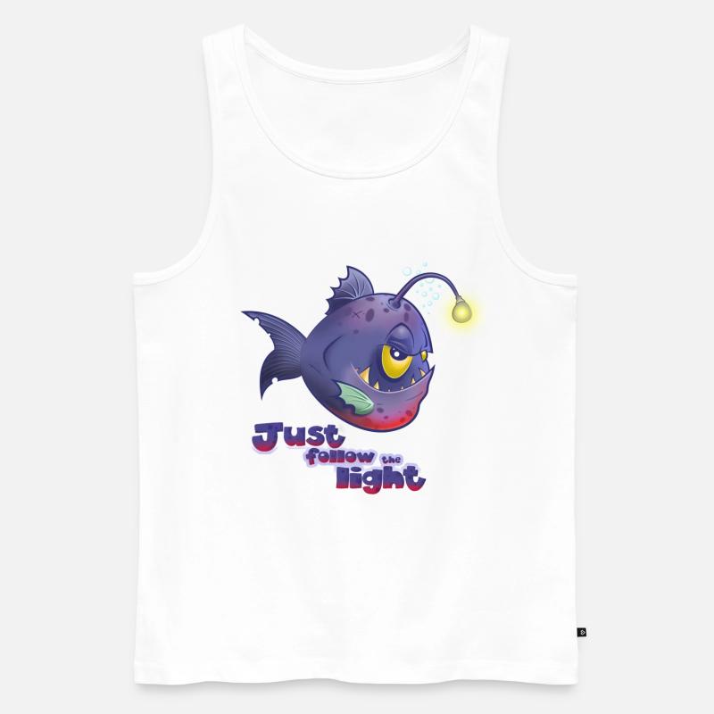 Folgen Sie einfach dem Licht - Männer Premium Bio Tank Top - Weiß