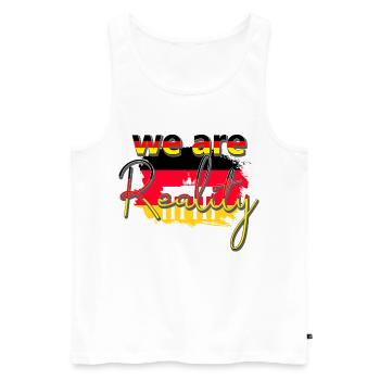We are reality - Brandenburg Gate - Men's Premium Organic Tank Top - white - Front - Michal (187cm)