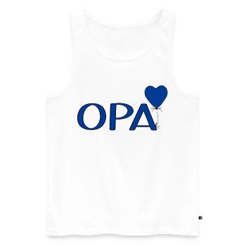 Opa Luftballon Herz - Männer Premium Bio Tank Top - Weiß - Vorne - Michal (187cm)