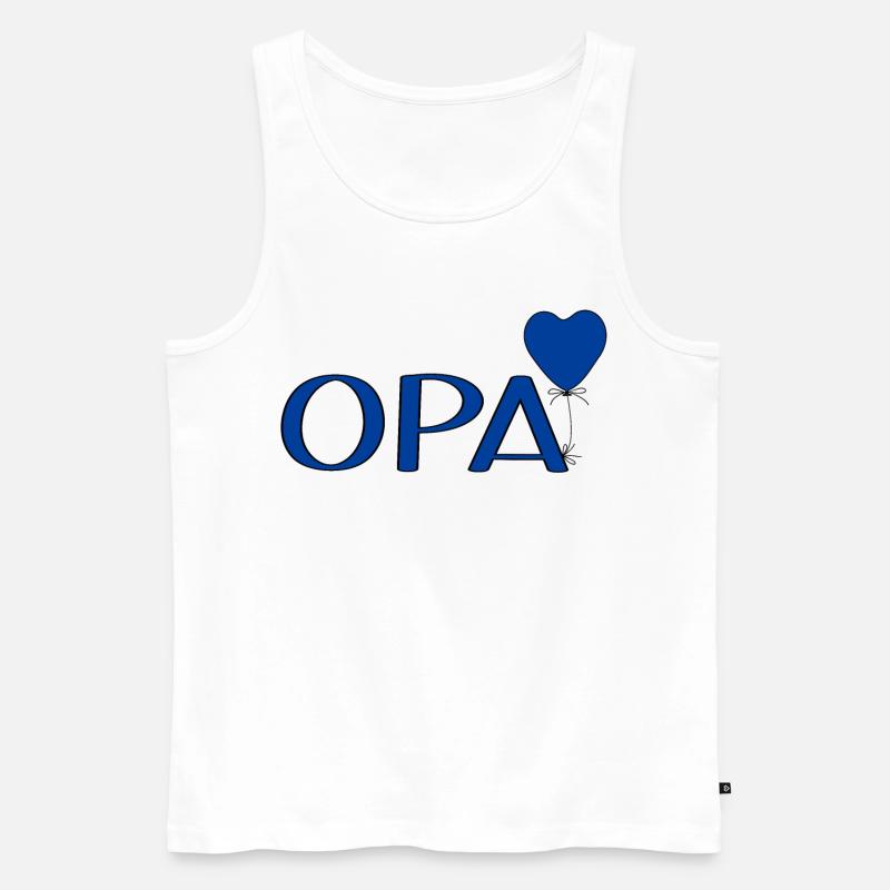 Opa Luftballon Herz - Männer Premium Bio Tank Top - Weiß