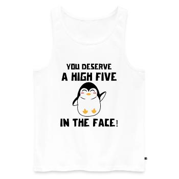 Sweet Penguin Déclaration humoristique Bird Animal Zoo - Débardeur bio Premium Homme - blanc - Devant - AI Model Male 178 light (178cm)
