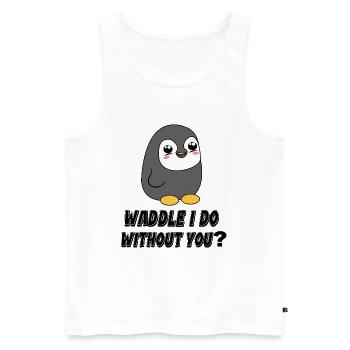 Cold Bird Statement Animal Penguin South Pole - Men's Premium Organic Tank Top - white - Front - Michal (187cm)
