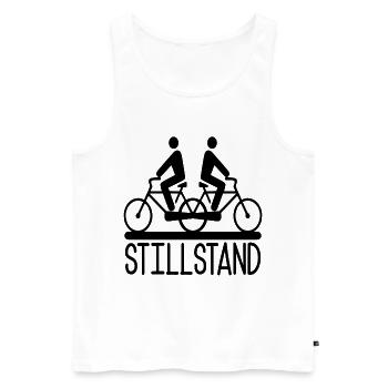 STILLSTAND FAHRRAD FAHREN - Männer Premium Bio Tank Top - Weiß - Vorne - Michal (187cm)
